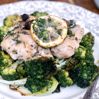 Tarragon _ Fig Roasted Chicken Thighs with Baby Broccoli